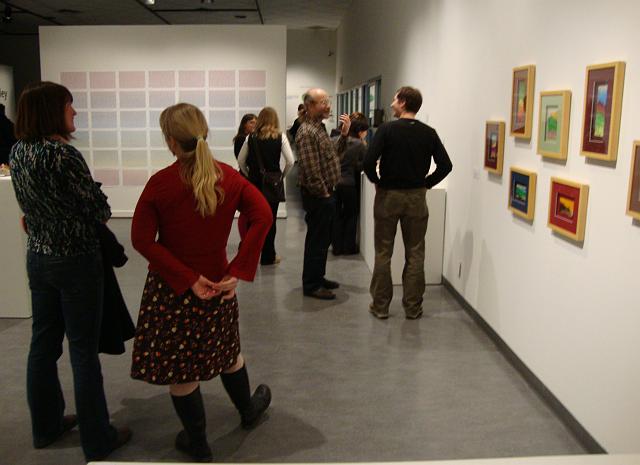 polychrome opening night (16).JPG - looking back towards the gallery entrance - "my inspiration" to the right and "untitled" on the far wall